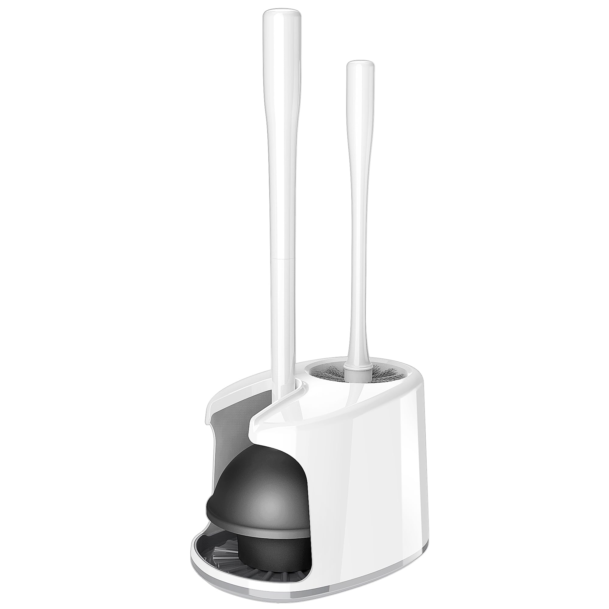 MR.SIGA toilet plunger and bowl brush with holder displayed for tidy bathroom organization