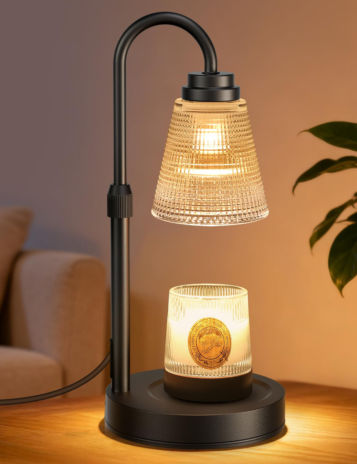 MRSZIRUI candle warmer lamp base, a sleek metal platform for flameless warmth.