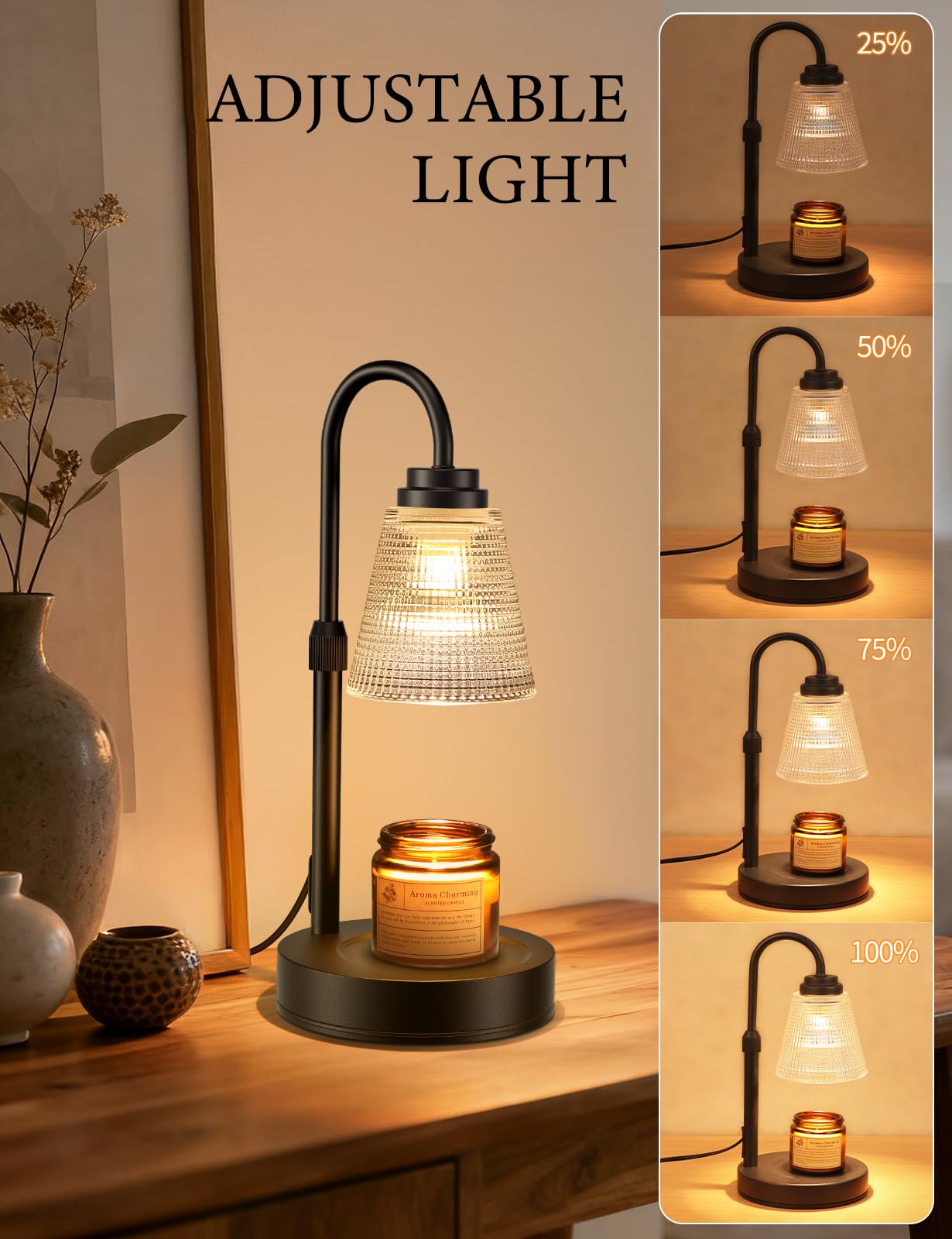 MRSZIRUI candle warmer lamp dimmer knob for customizable fragrance.