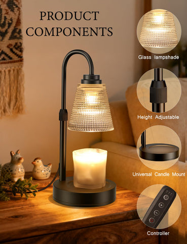 MRSZIRUI candle warmer lamp shade featuring glass for even heat distribution.