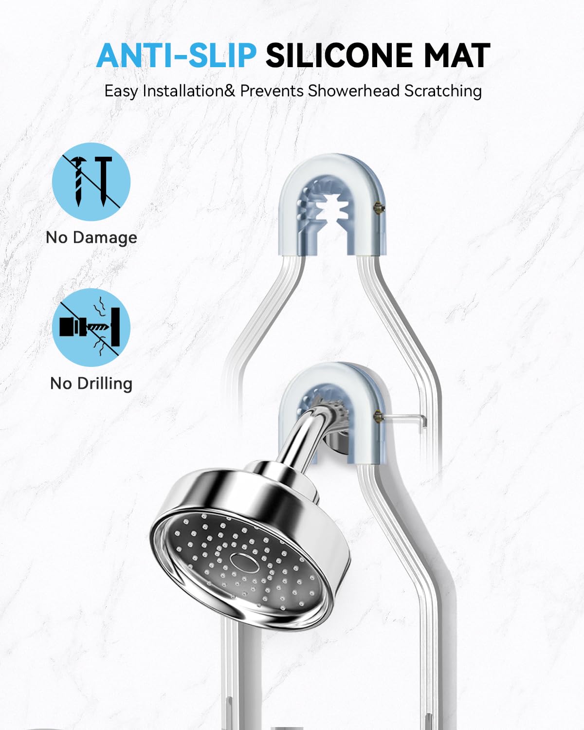 MSAICOE no-drill installation over the showerhead for quick setup.