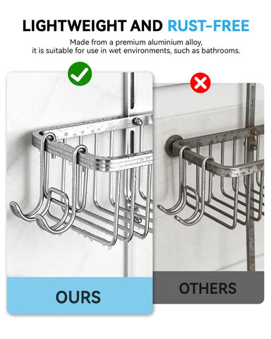 MSAICOE removable hooks offer flexible placement for accessories in the shower.