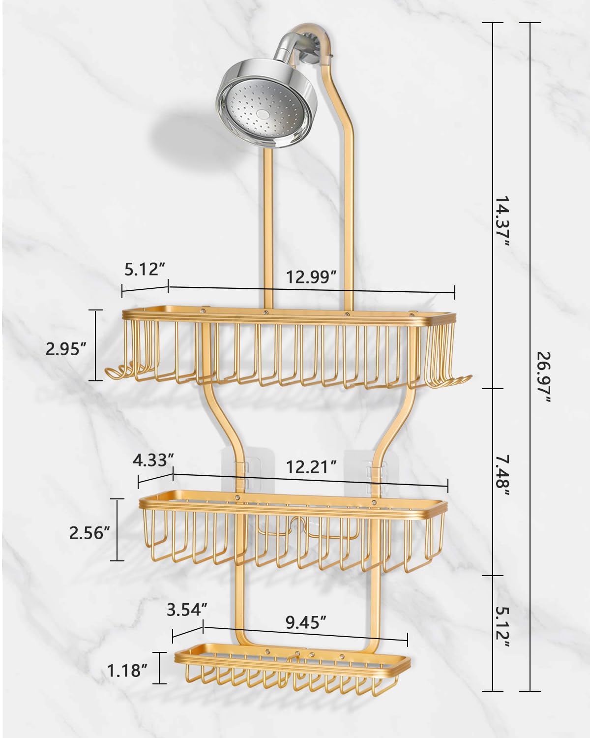 MSAICOE aluminum never rust design resists moisture for durable bathroom storage