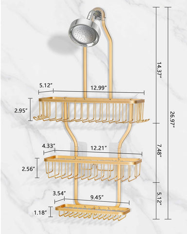 MSAICOE aluminum never rust design resists moisture for durable bathroom storage