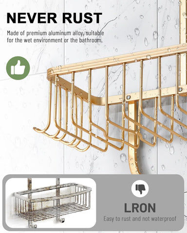MSAICOE three-basket setup keeps shower essentials neatly organized