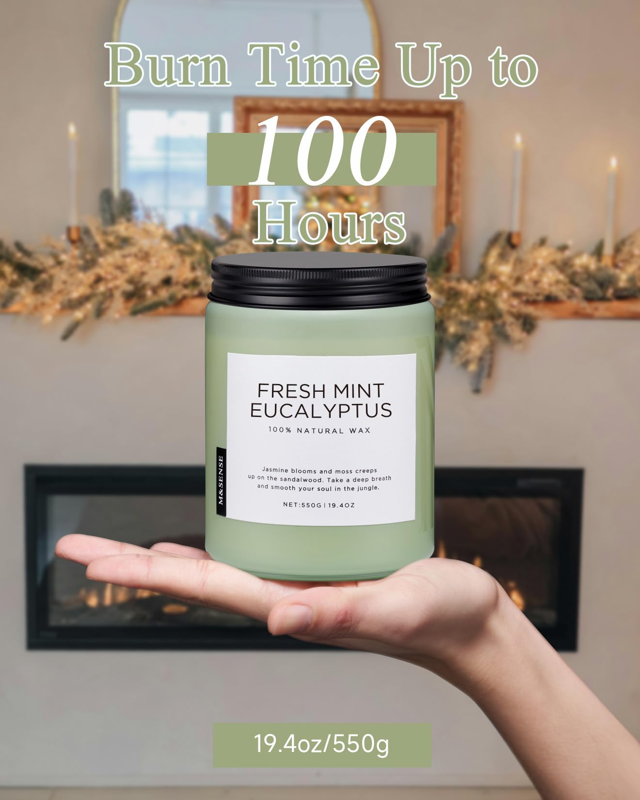 M&SENSE 110-hour burn time; long-lasting fragrance value