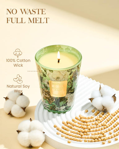 Msense 35oz soy-palm wax close-up highlighting slow burn and rich aroma.