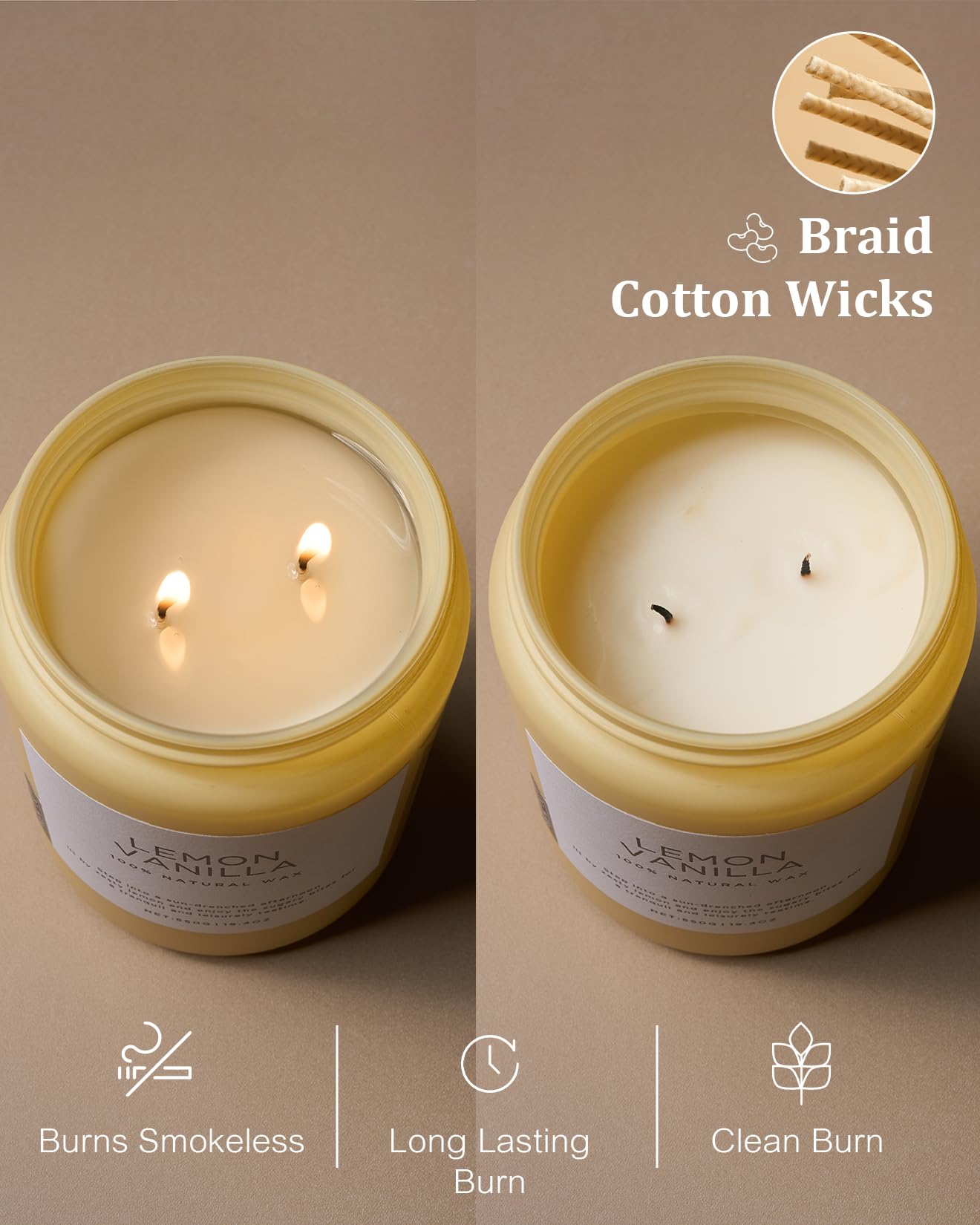 Candle with 90-110 hour burn time for room-filling aroma