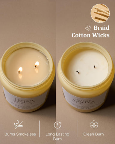 Candle with 90-110 hour burn time for room-filling aroma