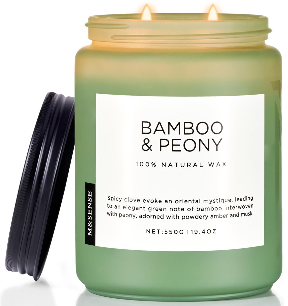 M&SENSE Bamboo Peony Spring candle in a jar for a fresh home scent