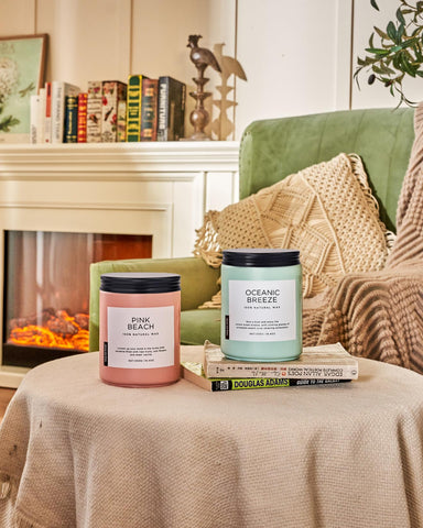 M&SENSE Oceanic Breeze candle glow enhances cozy evenings