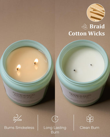 M&SENSE lead-free cotton wicks ensure a steady burn