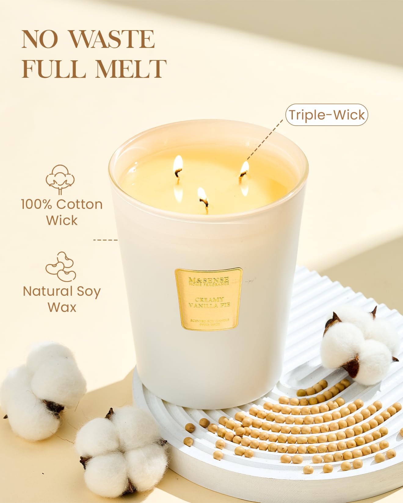 M SENSE Candle gold sticker accent adds luxurious touch to decor
