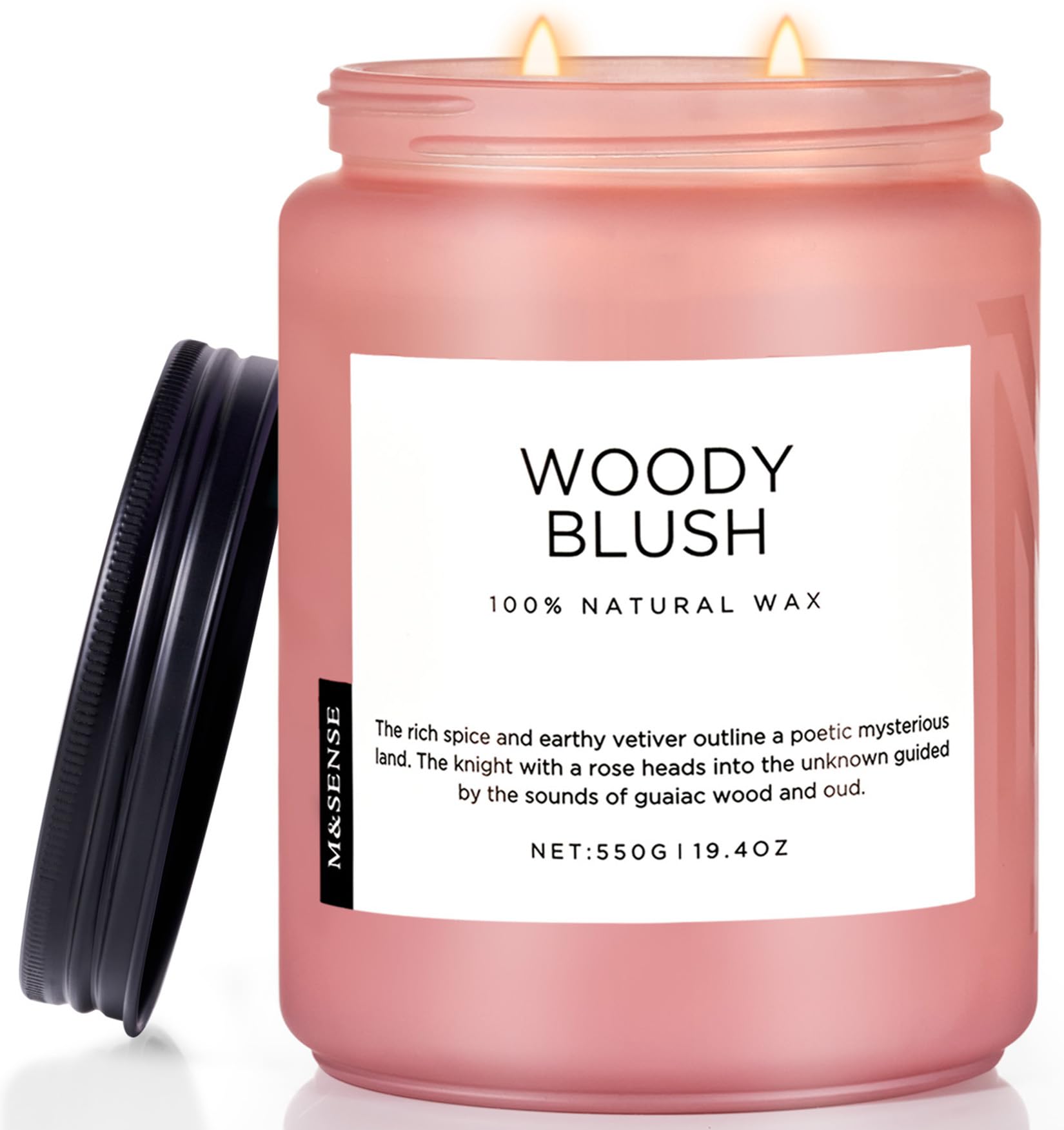 M&SENSE Gardenia Jasmine Candle jar label highlights premium design and sustainability for gifting.