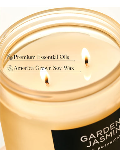 M&SENSE Gardenia Jasmine candle with two cotton wicks delivers even burn and fuller aroma.