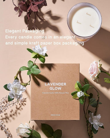 M&SENSE lead-free cotton wicks three-wick candle ensures safe, even burn.