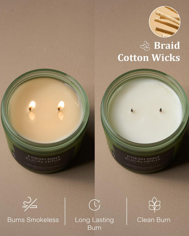 M&SENSE candle lit in a calm room for relaxing atmosphere.