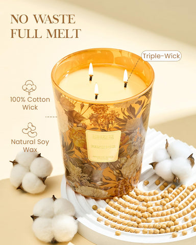 M&SENSE Neroli Noir natural wax blend close-up highlighting slow burn