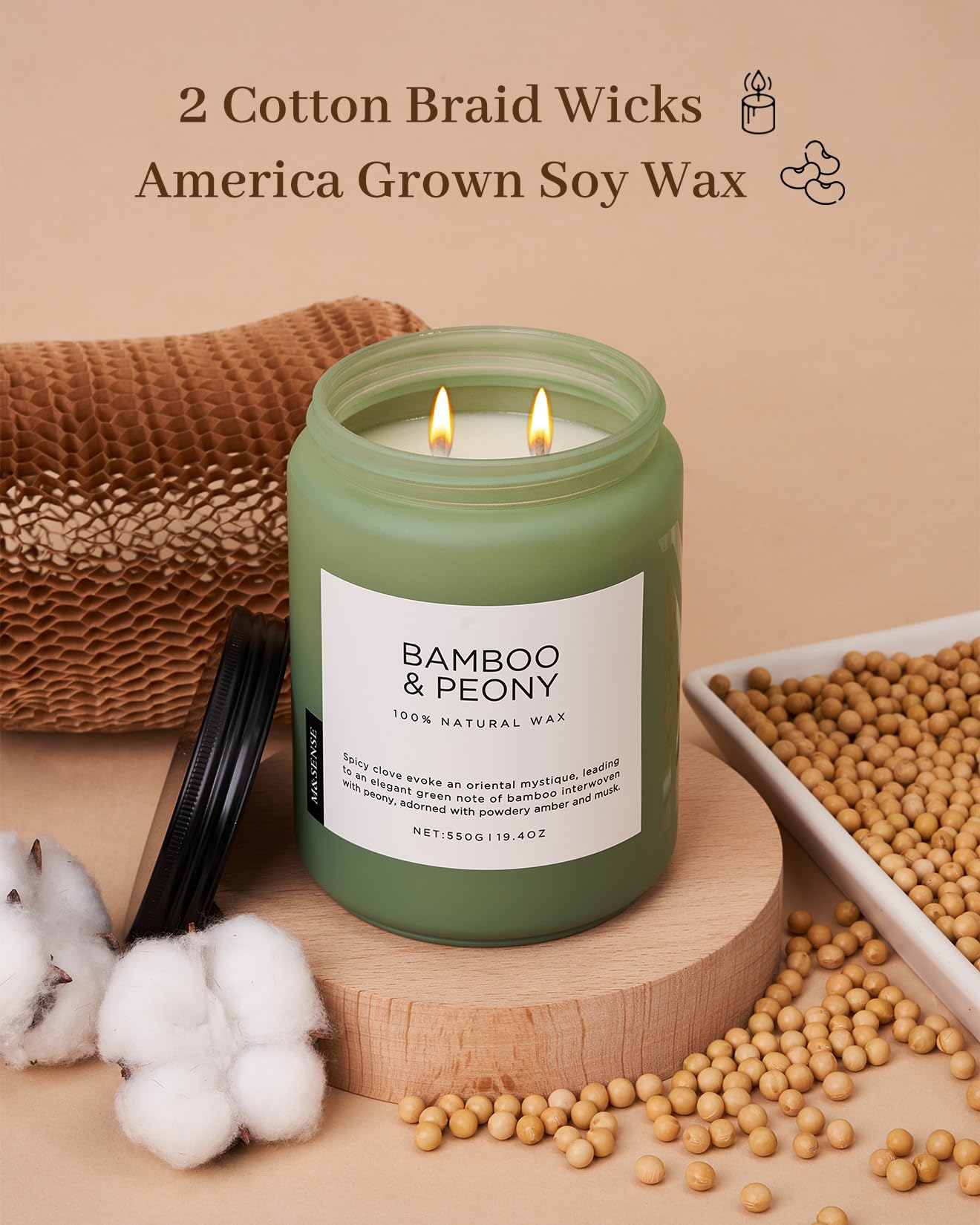 M&SENSE room-filling candle in a cozy living space