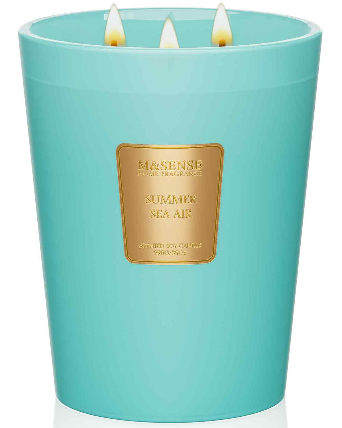 MSENSE Summer Sea Air Candle with three wicks for even burn and stronger scent throw