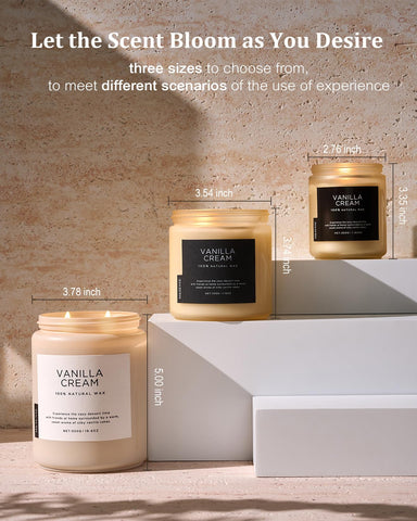 M&SENSE vanilla candle burning scene hints long-lasting fragrance.
