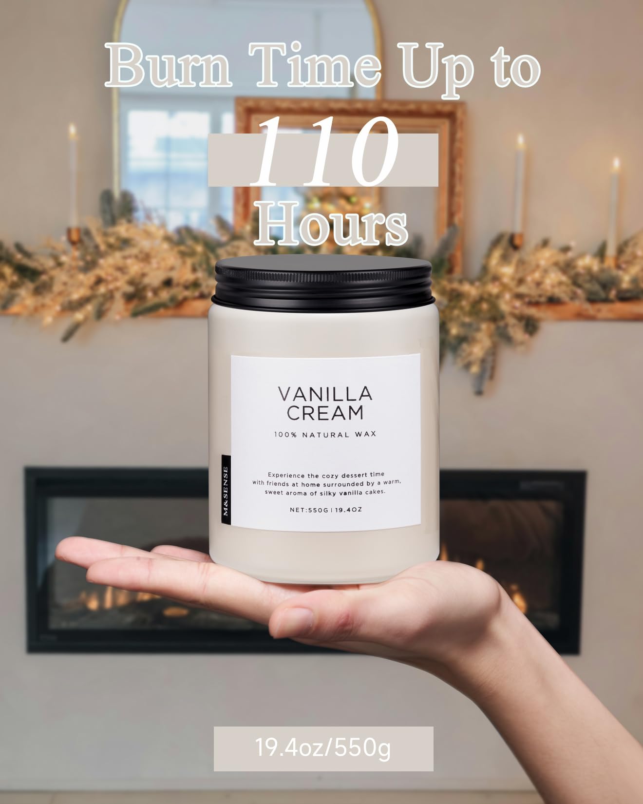 M&SENSE vanilla candle packaging box showcases sustainable materials.