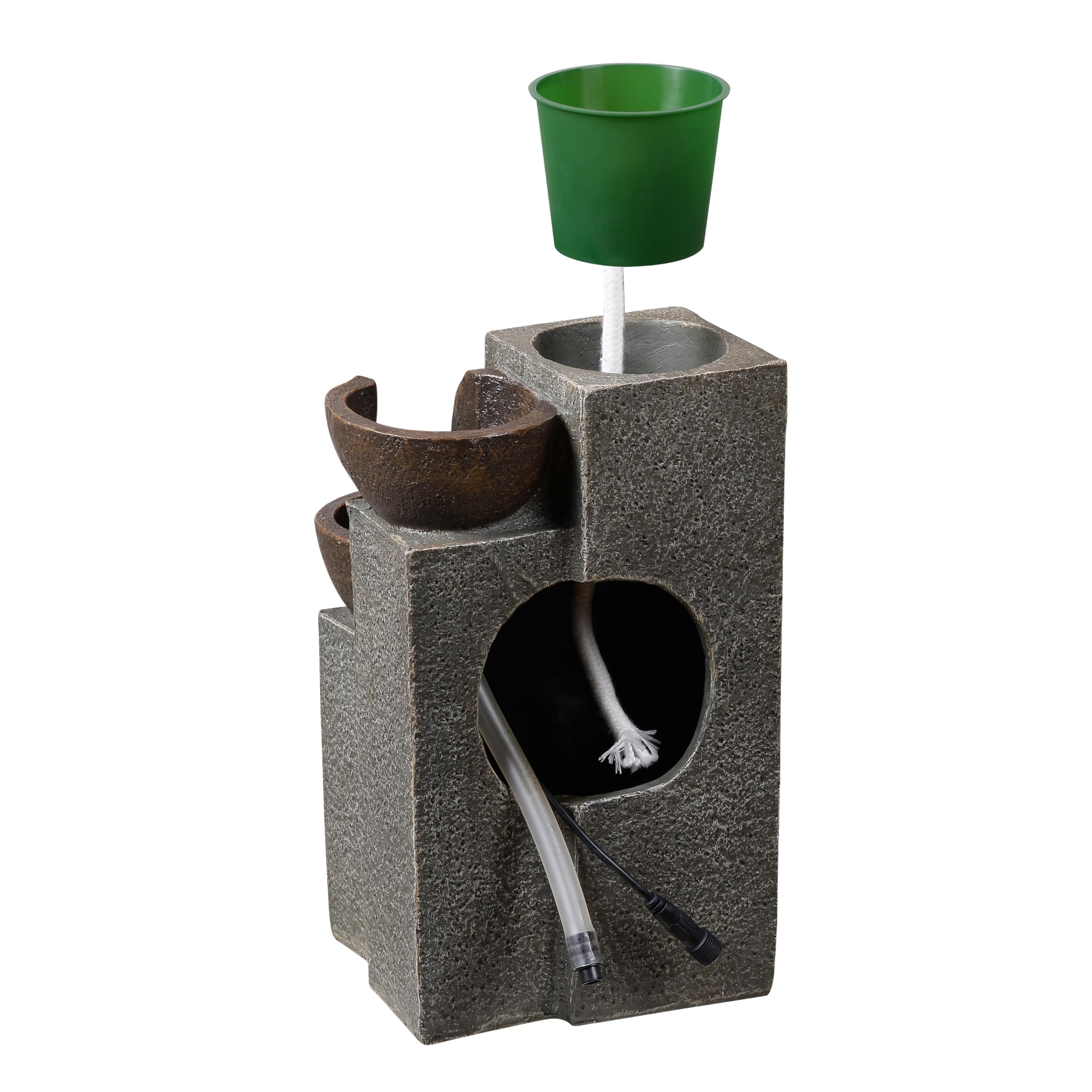 MSEONWXI waterfall fountain makes a gift-ready decor piece with calming ambiance.