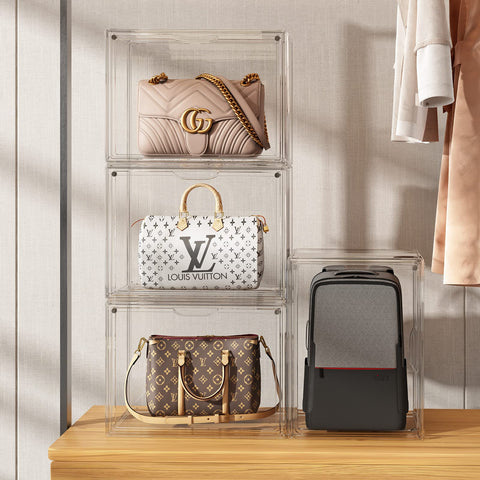 MSHOMELY closet organizer keeps items tidy and preserves bag shapes.
