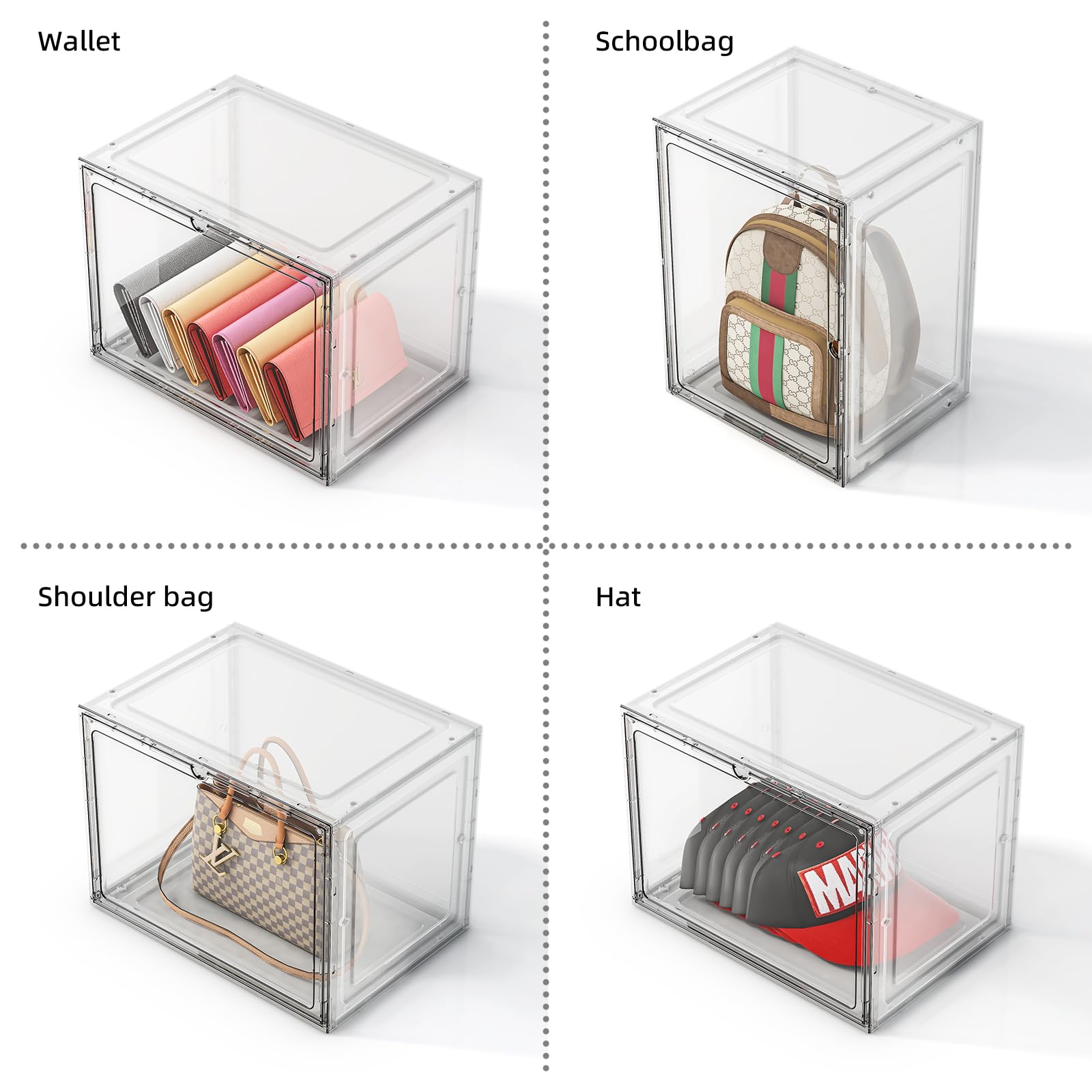 MSHOMELY purse organizer magnetic door assembly keeps contents secure and accessible