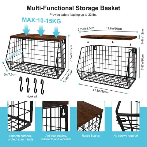 MSJGA storage basket with wood lid adds extra surface in the laundry.