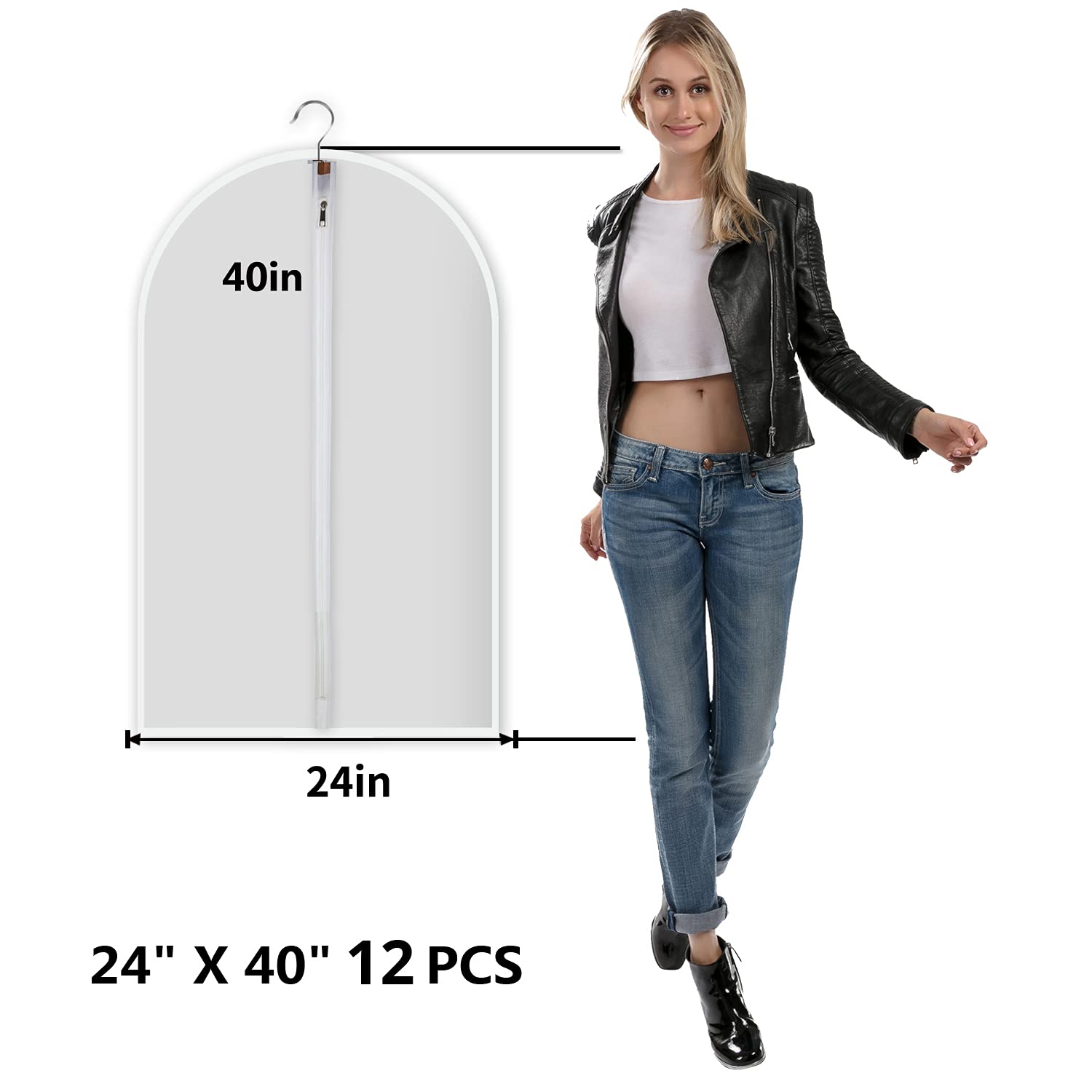 MsKitchen garment bag offers full zipper for easy access.