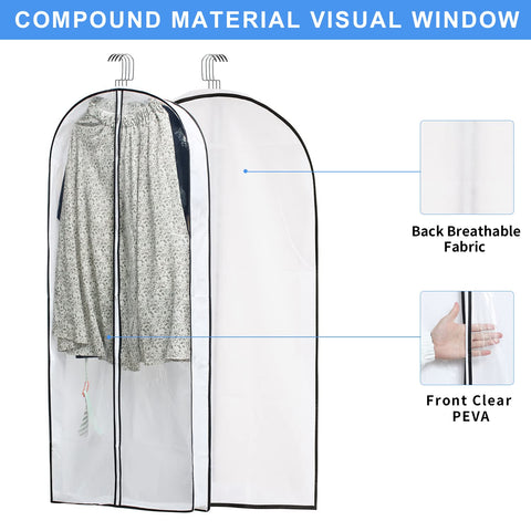 MsKitchen garment bag with smooth zipper and small dust-preventing top hole
