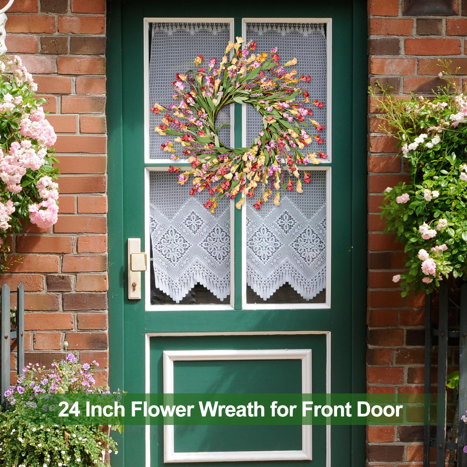 MSMUH 24-Inch Spring Wreath indoor decoration ready to grace doors, walls, mantels