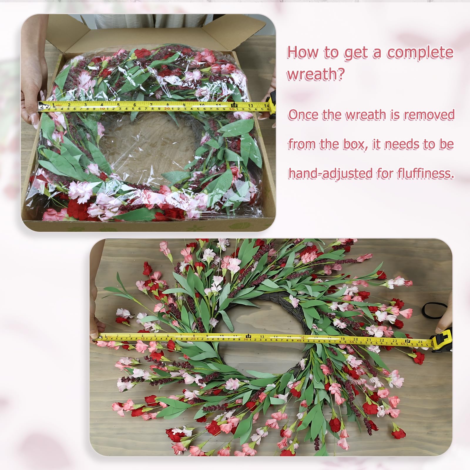 MSMUH easy-clean-durable wreath maintains vibrant look with minimal maintenance