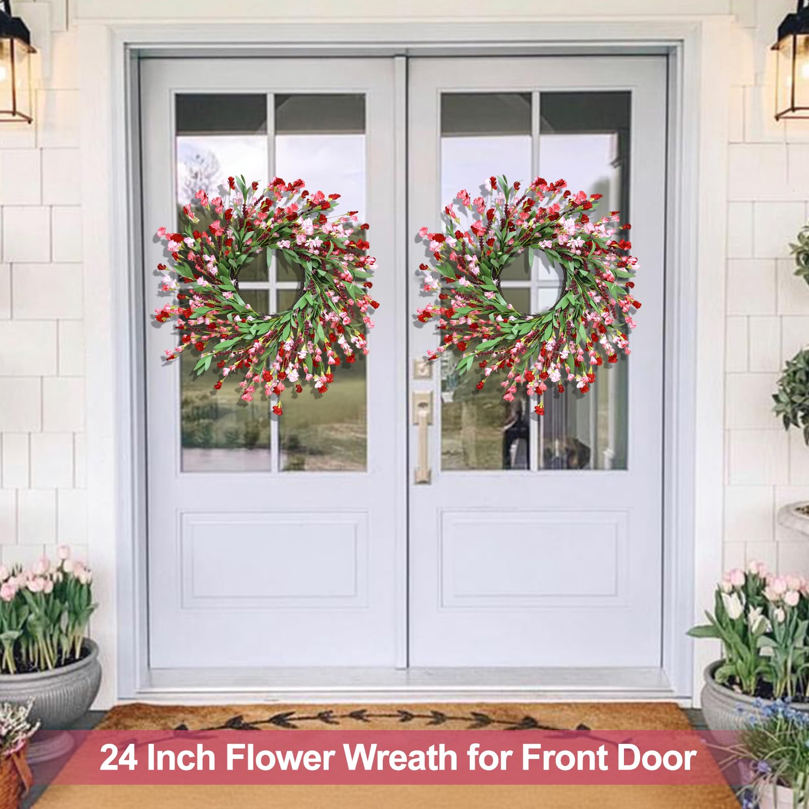 MSMUH greenery-detail on spring wreath highlighting fullness for doors and mantels