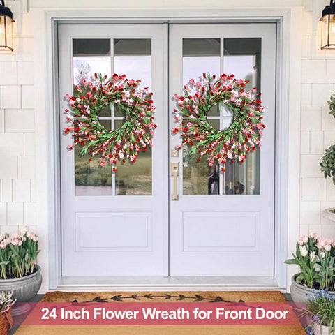 MSMUH greenery-detail on spring wreath highlighting fullness for doors and mantels