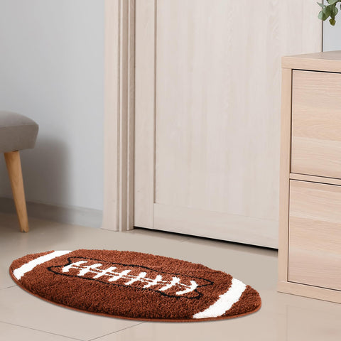 MSYA football rug brightens bedrooms and playrooms with bold athletic vibes.