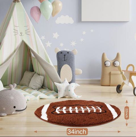 MSYA football rug microfiber texture offers plush comfort during cozy lounges or play sessions.