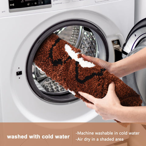 MSYA football rug is machine washable for easy cleanup after messy adventures.