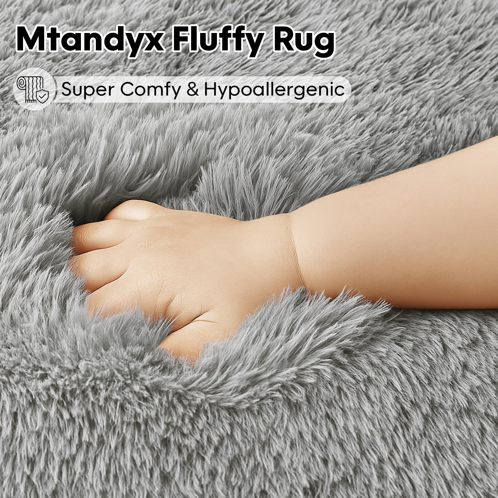 Mtandyx non-slip rug with dotted backing for secure placement.