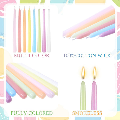 MTLEE colorful taper candles ideal for weddings and dinners
