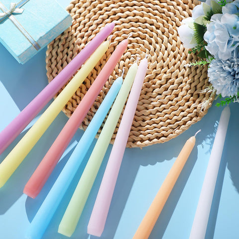 MTLEE cotton-wick taper candle with steady flame