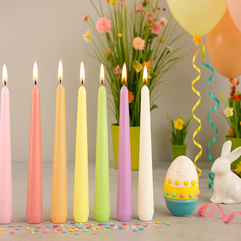 MTLEE handmade colored taper candles with subtle wax frosting