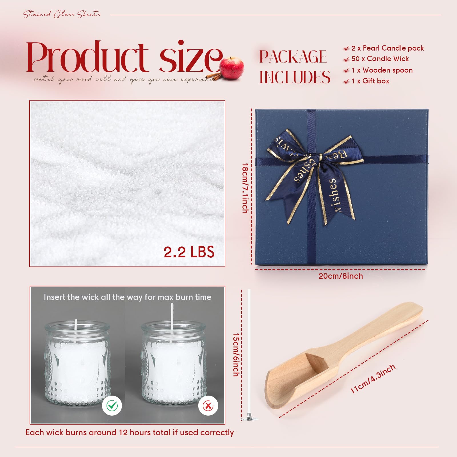 MTLEE Pearled Candle blue gift box enhances gifting presentation.