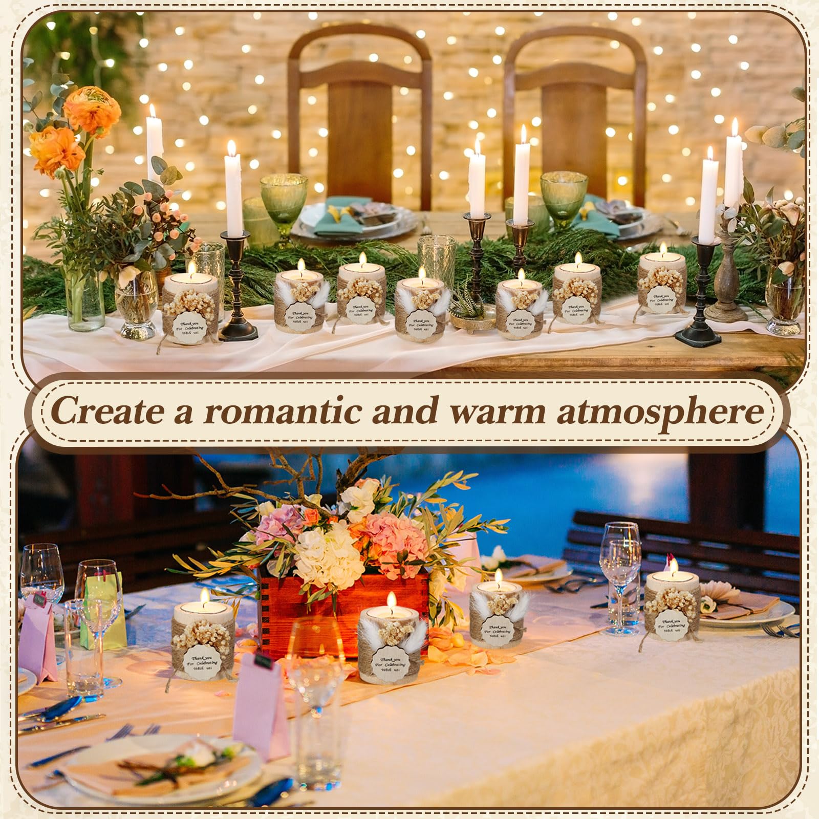 MTLEE tealight candle in wooden holder creating warm ambiance