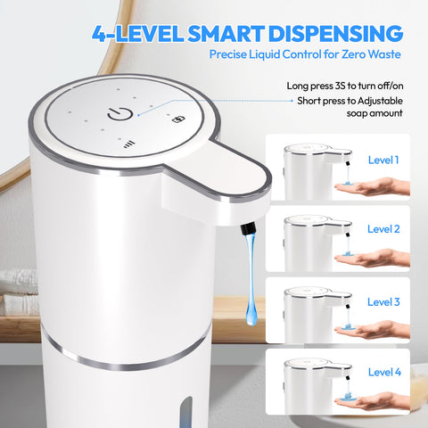 MTYGK dispenser with lid open showing easy refills and mess-free operation