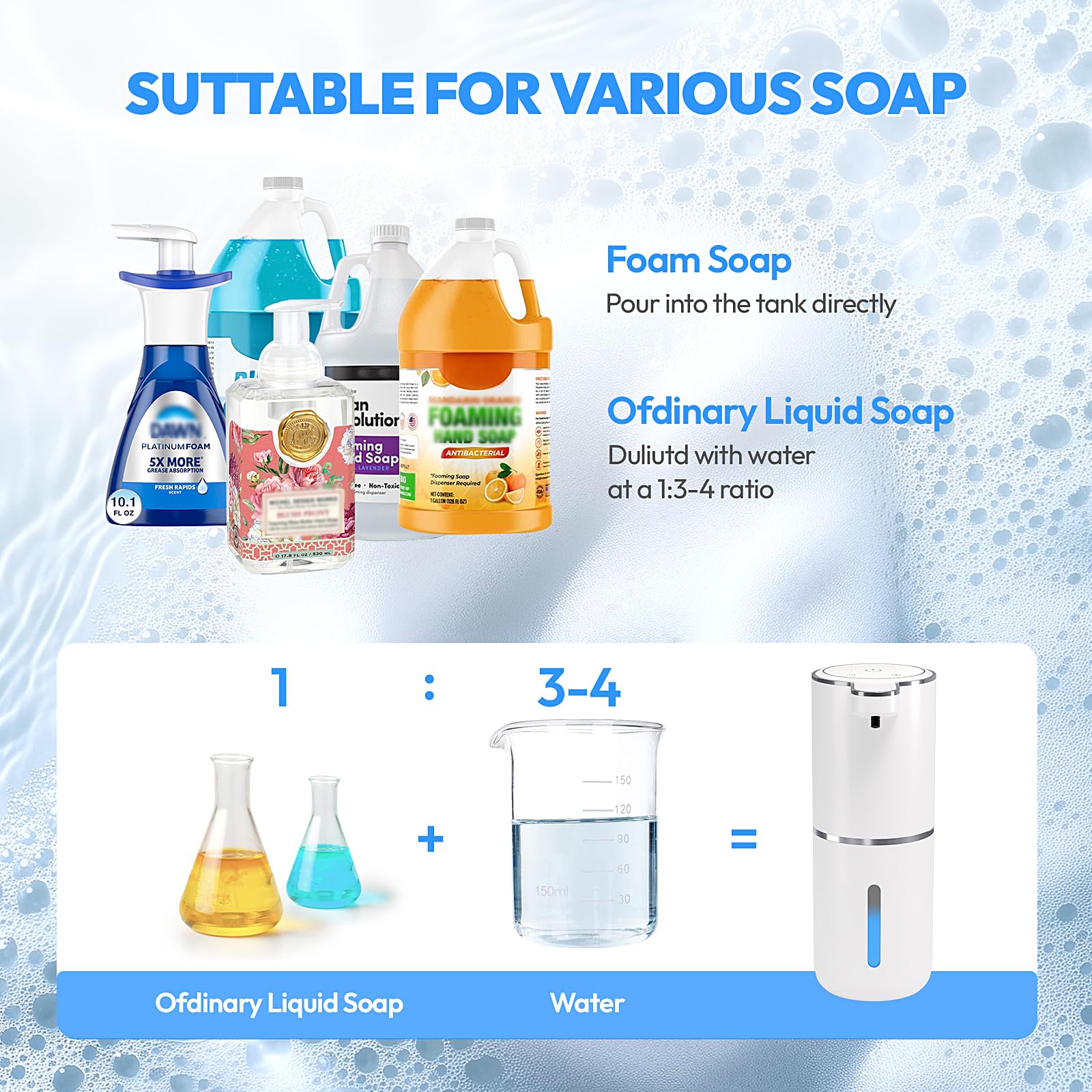 MTYGK large capacity with visible liquid window for easy refills.