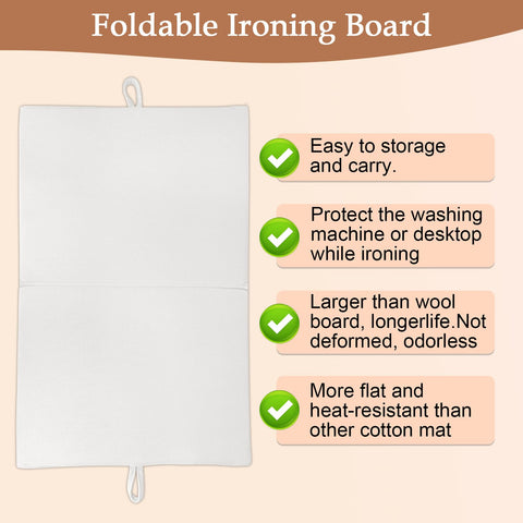 MTZRFLL ironing mat on countertop showing versatile surface compatibility and anti-slip stability