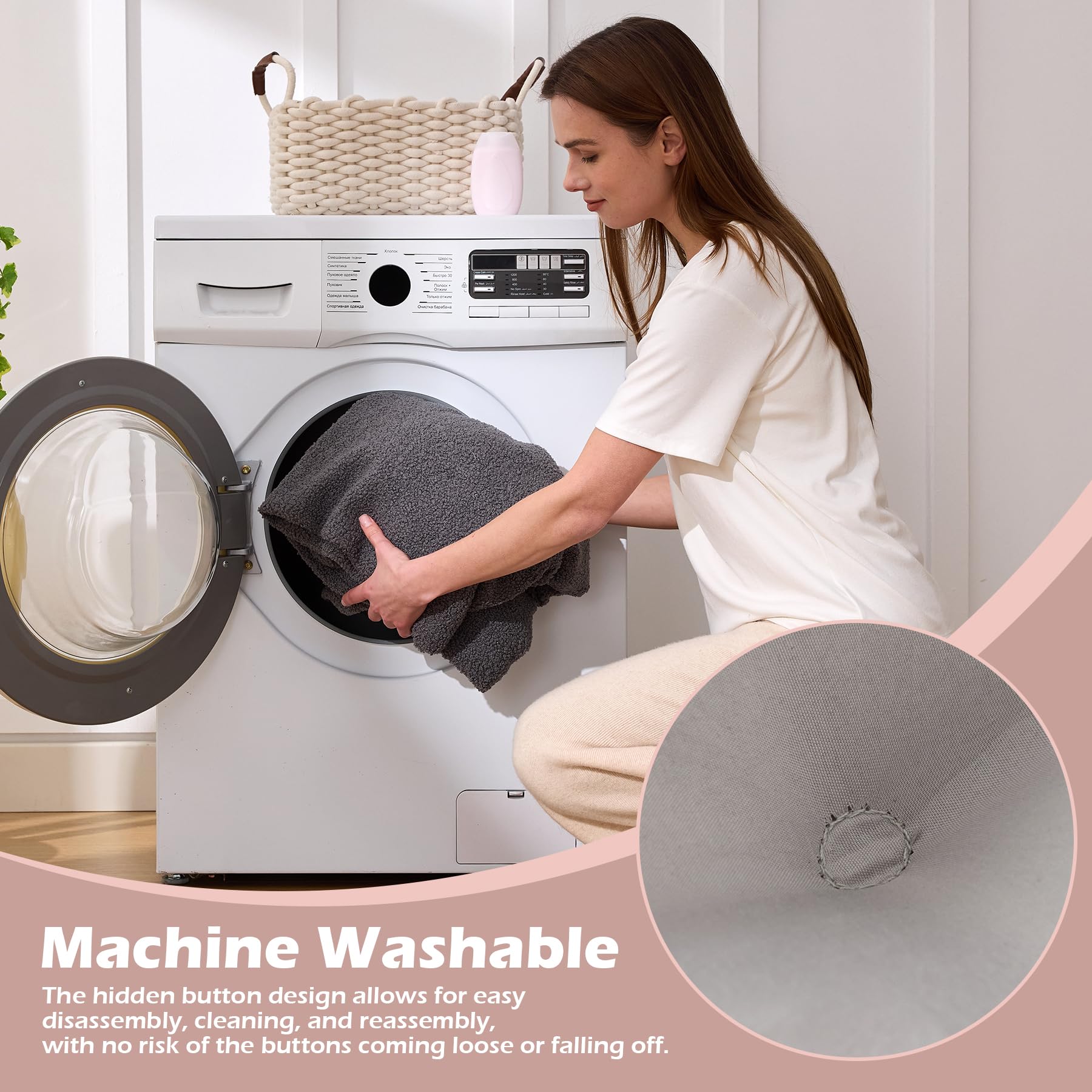 MuaMelop pillow features side pockets for essentials within reach.