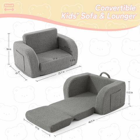 Muamelop toddler couch convertible bed shows easy sofa-to-lounge transition for naps.